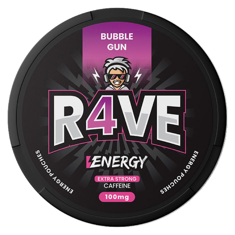 R4VE Bubble Gun 100mg Caffeine Pouches
