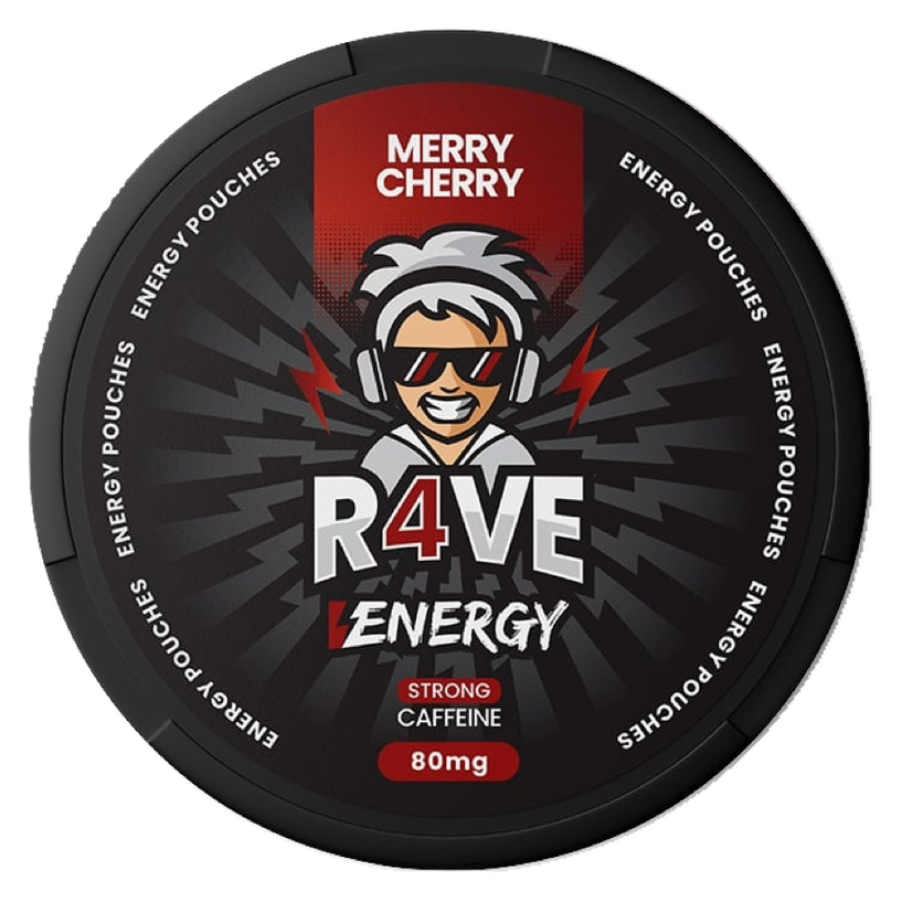 R4VE Merry Cherry 80mg Caffeine Pouches