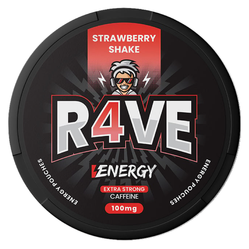 R4VE Strawberry Shake 100mg Caffeine Pouches